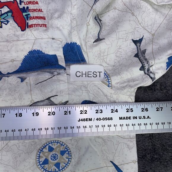 2005 Columbia PFG FMTI Button Up White Short Sleeve Fishing Fish Shirt Mens XL - Picture 7 of 8
